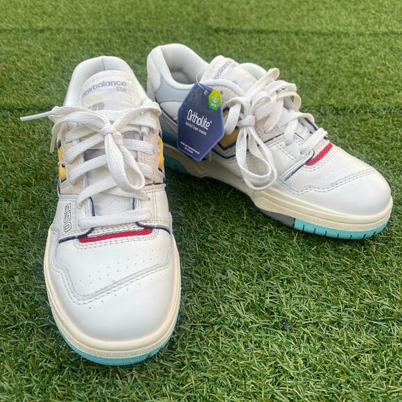 New Balance 550 White Surf Sea Salt Yellow Sneakers BB550SSC - Picture 3 of 6